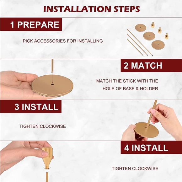 CELAINER Set of 3 candle holders for conical candles - Picture 7 of 7